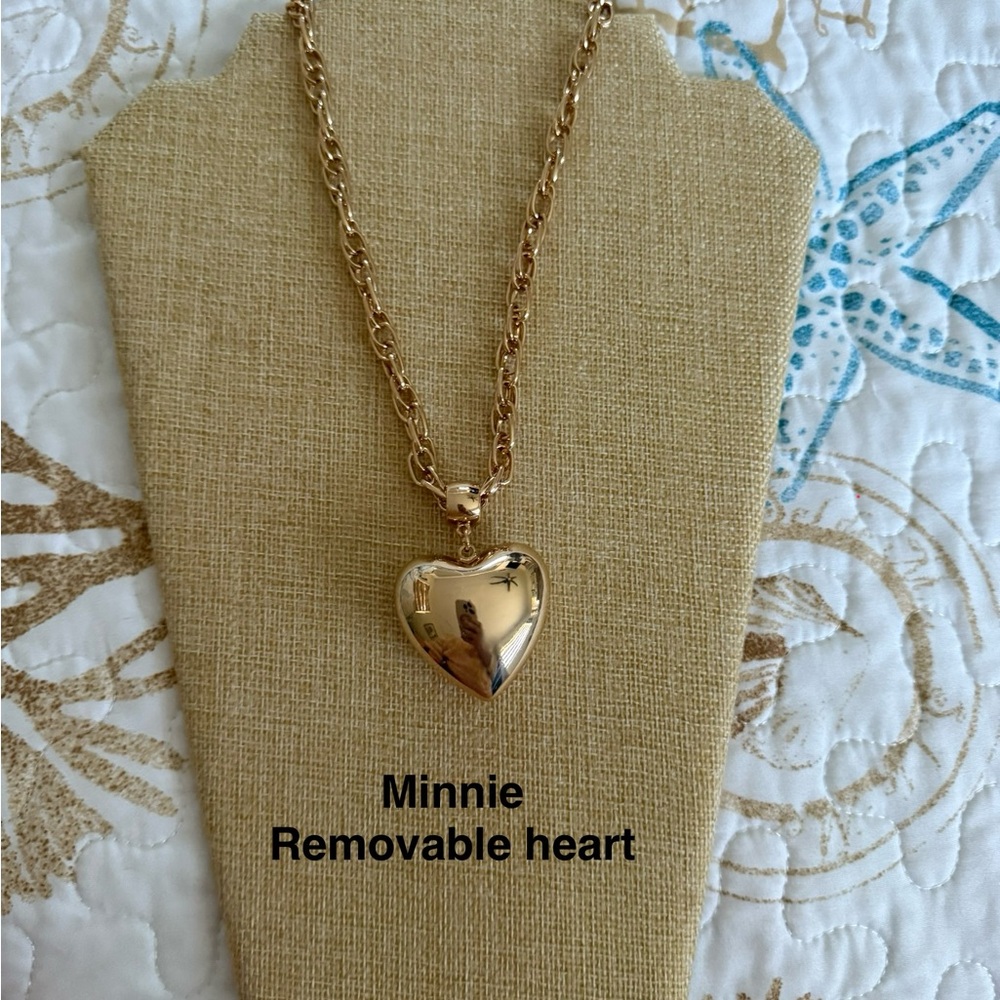 Minnie Gold Heart Necklace